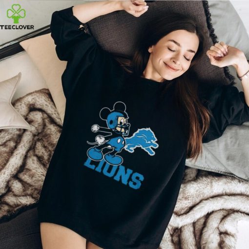 Mickey Mouse Cartoon Detroit Lions Football Player Helmet Logo Shirts