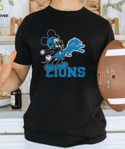 Mickey Mouse Cartoon Detroit Lions Football Player Helmet Logo Shirts