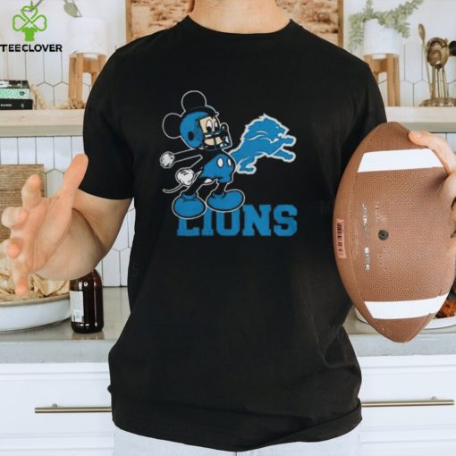 Mickey Mouse Cartoon Detroit Lions Football Player Helmet Logo Shirts