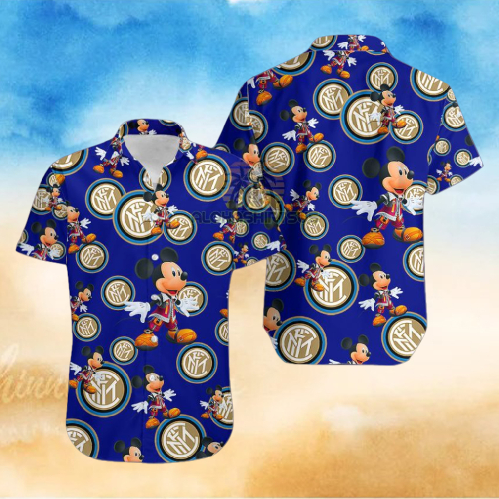 Mickey Mouse Character Inter Milan Navy Hawaiian Shirt