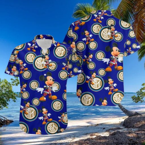 Mickey Mouse Character Inter Milan Navy Hawaiian Shirt