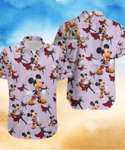 Mickey Mouse Character Marvel Thor With Hammer Tropical Print Hawaiian Shirt