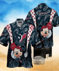 Mickey Mouse Cheerful Cartoon Character Houston Texans Hawaiian Shirt
