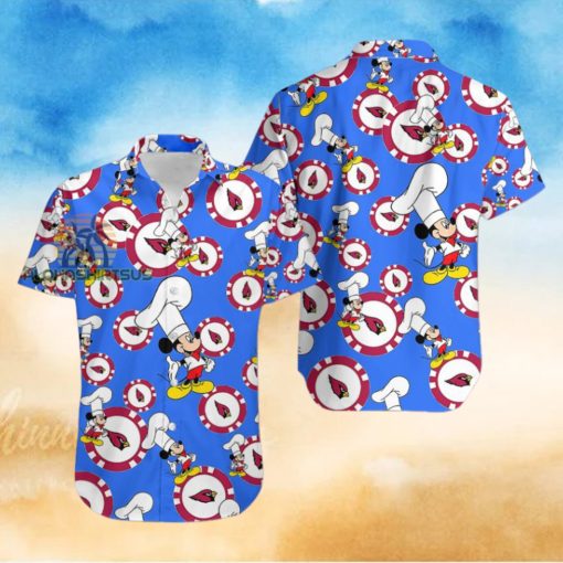 Mickey Mouse Chef Arizona Cardinals Royal Blue Hawaiian Shirt