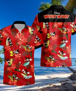 Mickey Mouse Costume Disney Full Printing Hawaiian Shirt – Red