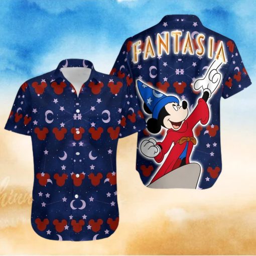 Mickey Mouse Disney Ear Pattern Fantasia Full Printing Hawaiian Shirt