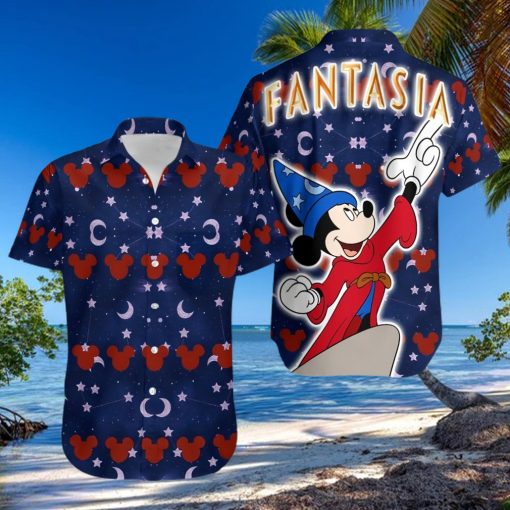 Mickey Mouse Disney Ear Pattern Fantasia Full Printing Hawaiian Shirt