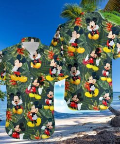 Mickey Mouse Disney Hibiscus Tropical Forest Full Printing Hawaiian Shirt