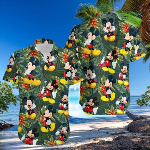 Mickey Mouse Disney Hibiscus Tropical Forest Full Printing Hawaiian Shirt