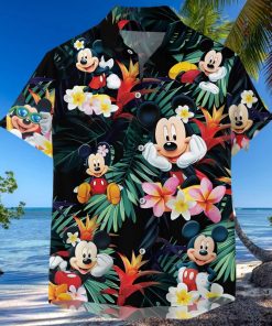 Mickey Mouse Disney Lost In The Tropical Forest Full Printing Combo Hawaiian Shirt And Beach Shorts