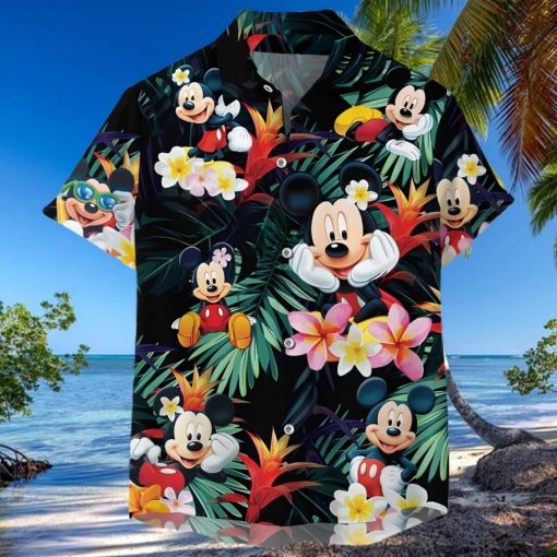 Mickey Mouse Disney Lost In The Tropical Forest Full Printing Combo Hawaiian Shirt And Beach Shorts