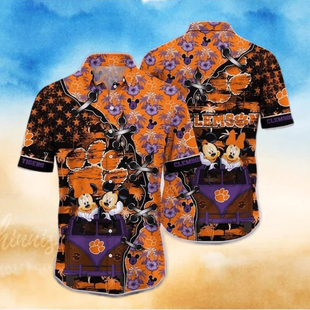 Mickey Mouse Disney NCAA Clemson Tigers Hawaiian Shirt Beach Lovers Gift Mickey Mouse Disney NCAA Clemson Tigers Hawaiian Shirt Beach Lovers Gift