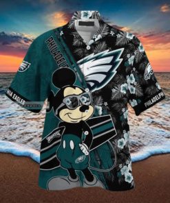 Philadelphia Eagles Surfboard Parttern Mickey Mouse Flower Hawaiian Shirt -  Freedomdesign