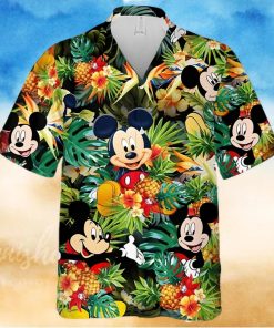 Mickey Mouse Disney Pineapple Hibiscus Full Printing Hawaiian Shirt