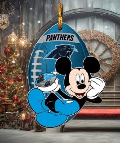 Mickey Mouse Disney x NFL Carolina Panthers Christmas Gift For Fans Custom Name Ornament
