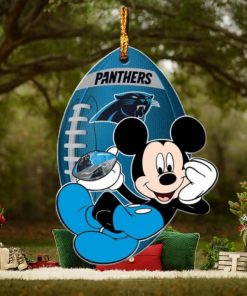 Mickey Mouse Disney x NFL Carolina Panthers Christmas Gift For Fans Custom Name Ornament