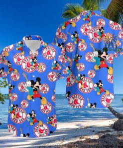 Mickey Mouse Electric Guitar Boston Red Sox Royal Blue Original Hawaiian Shirt