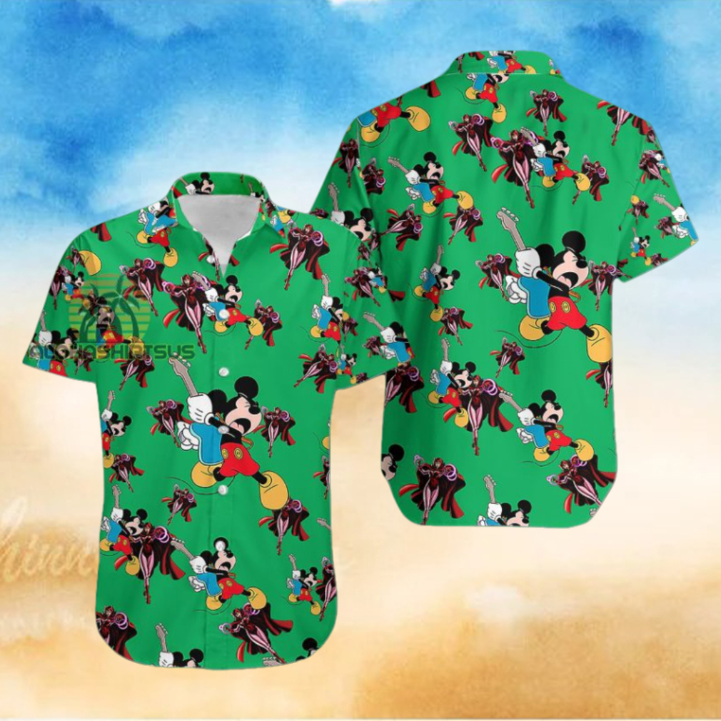 Mickey Mouse Electric Guitar Marvel Avengers Wanda Maximoff Novelty Hawaiian Shirts Mickey Mouse Electric Guitar Marvel Avengers Wanda Maximoff Novelty Hawaiian Shirts