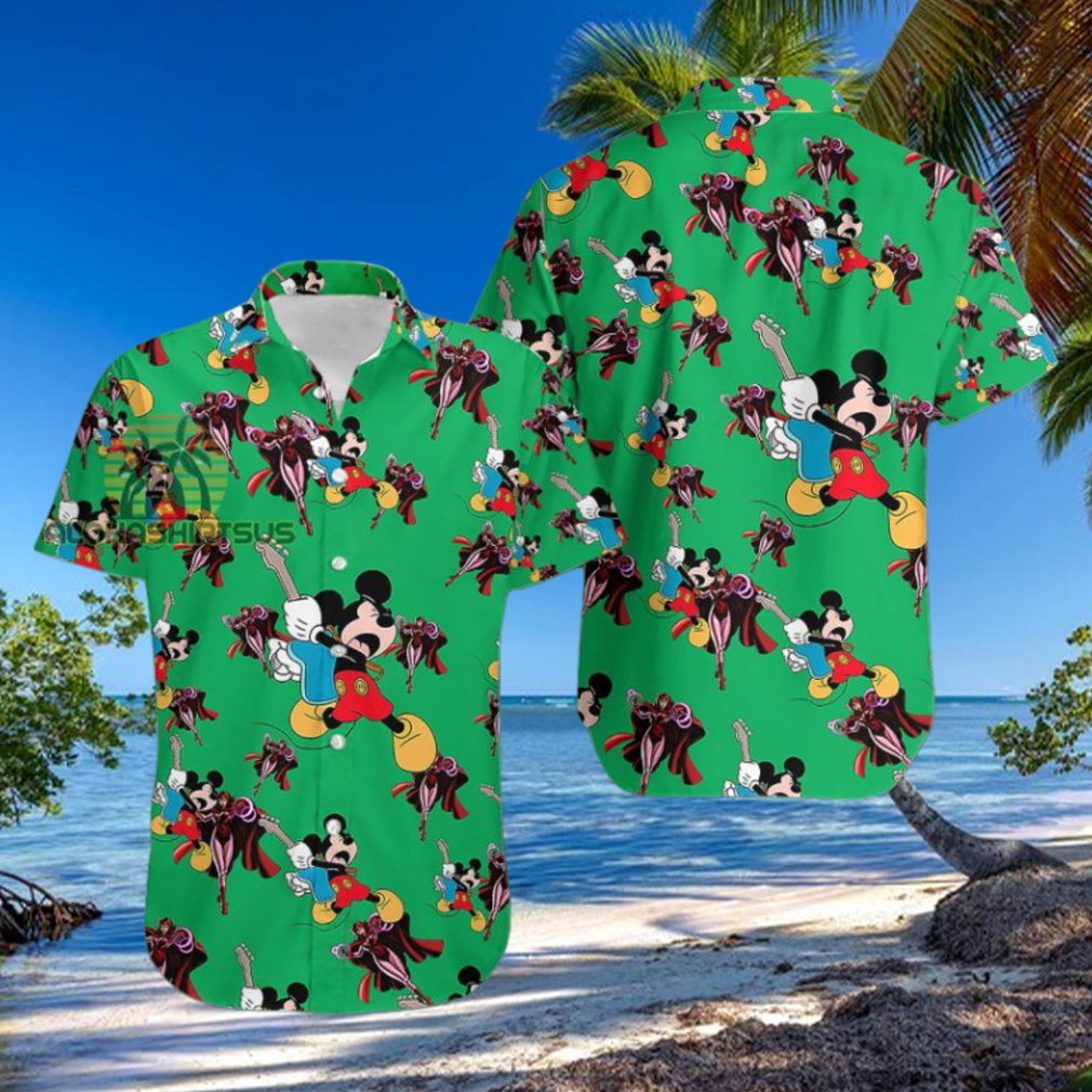 Mickey Mouse Electric Guitar Marvel Avengers Wanda Maximoff Novelty Hawaiian Shirts Mickey Mouse Electric Guitar Marvel Avengers Wanda Maximoff Novelty Hawaiian Shirts
