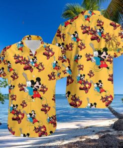 Mickey Mouse Electric Guitar Marvel Deadpool Mens Hawaiian Style Shirts