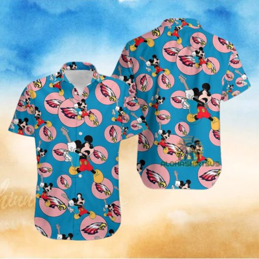 Mickey Mouse Electric Guitar Philadelphia Eagles Nfl Sapphire His And Hers Hawaiian Shirts