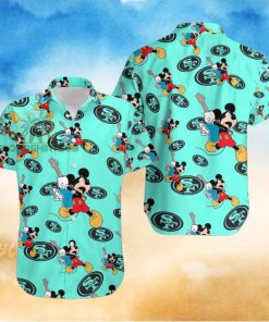 Mickey Mouse Electric Guitar San Francisco 49Ers Light Blue His And Hers Hawaiian Shirts