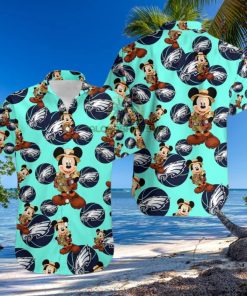 Mickey Mouse Explorer Philadelphia Eagles Logo Light Blue 80S Hawaiian Shirt