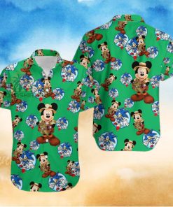 Mickey Mouse Explorer Segasonic The Hedgehog Irish Green Vintage Aloha Hawaiian Shirt