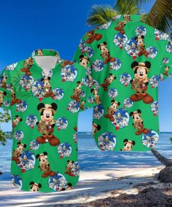 Mickey Mouse Explorer Segasonic The Hedgehog Irish Green Vintage Aloha Hawaiian Shirt