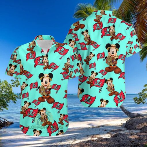 Mickey Mouse Explorer Tampa Bay Buccaneers Light Blue Bulk Hawaiian Shirts