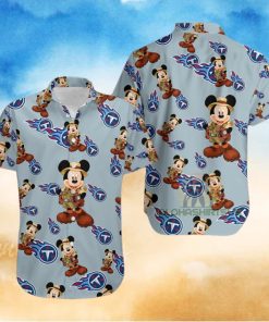 Mickey Mouse Explorer Tennessee Titans Grey Tropical Hawaiian Shirt