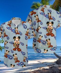 Mickey Mouse Explorer Tennessee Titans Grey Tropical Hawaiian Shirt