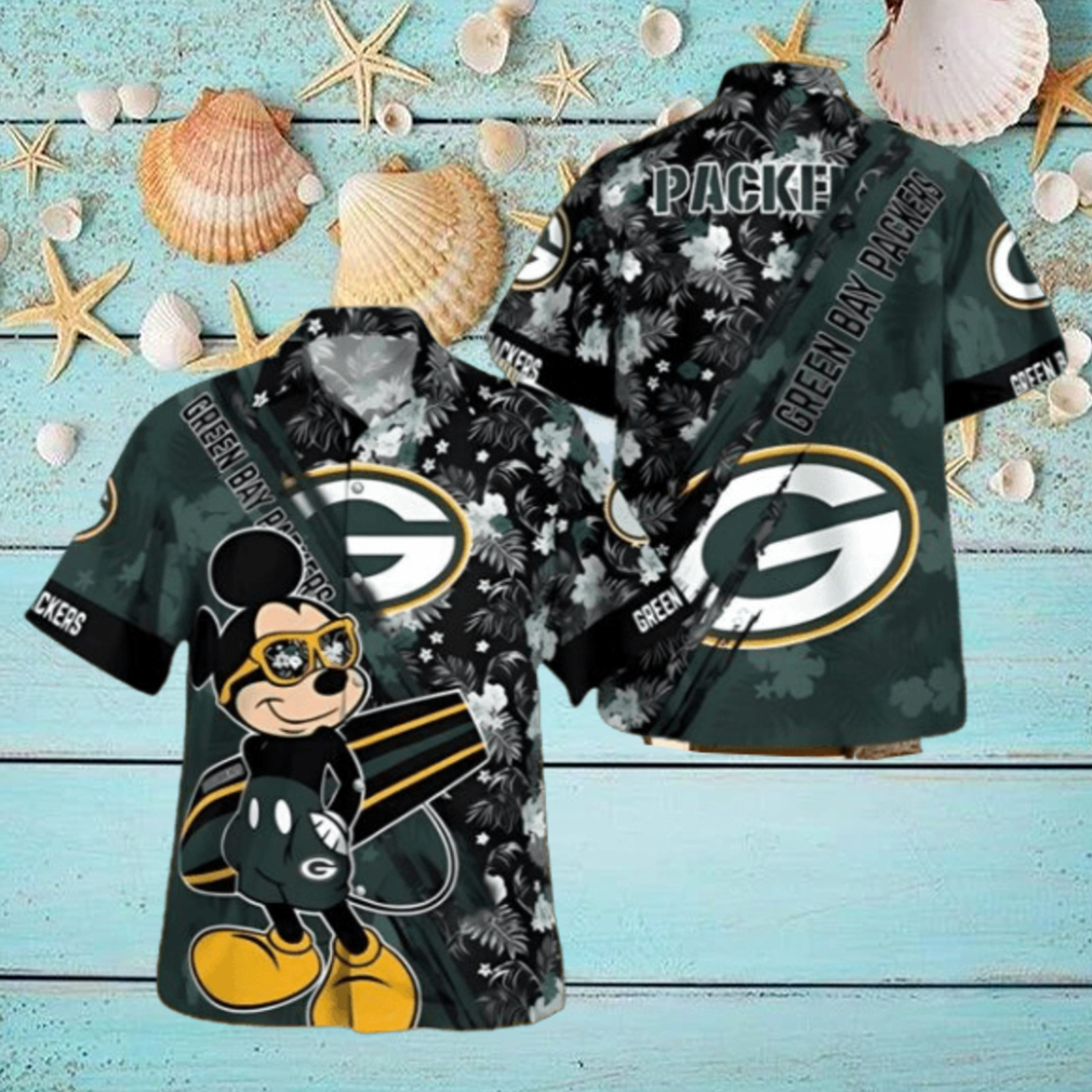 Mickey Mouse Floral Green Bay Packers Hawaiian Shirt Mickey Mouse Floral Green Bay Packers Hawaiian Shirt