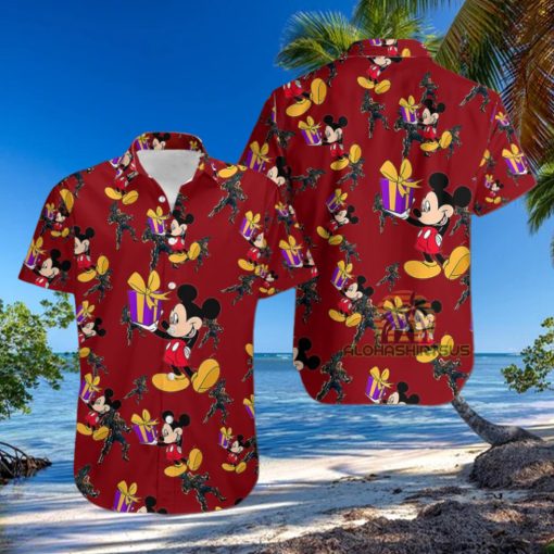 Mickey Mouse Gift Box Cable Marvel Comic Hawaiian Shirt