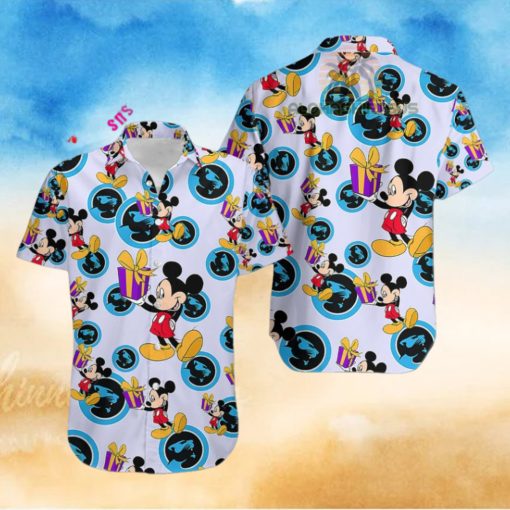 Mickey Mouse Gift Box Carolina Panthers Light Purple Quality Hawaiian Shirts