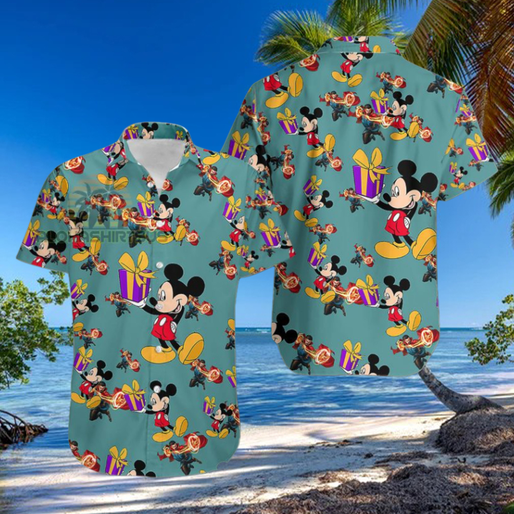Mickey Mouse Gift Box Doctor Strange Marvel Tropical Hawaiian Shirt Green Mickey Mouse Gift Box Doctor Strange Marvel Tropical Hawaiian Shirt Green