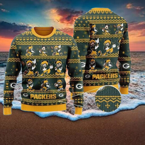 Mickey Mouse Green Bay Packers Ugly Christmas Sweater
