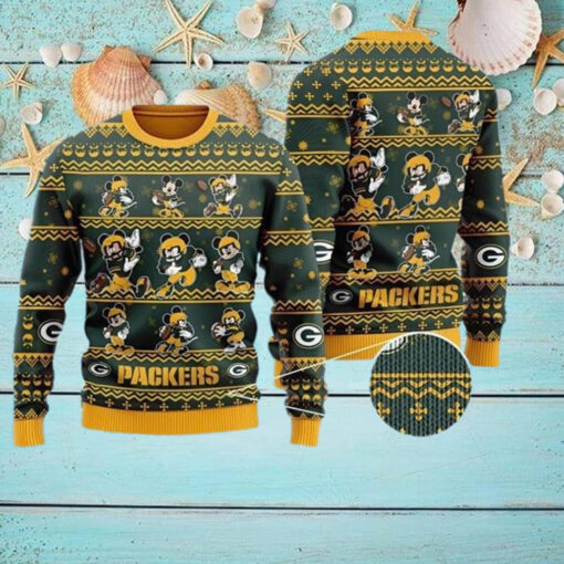 Mickey Mouse Green Bay Packers Ugly Christmas Sweater