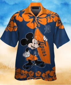 Mickey Mouse Hibiscus Flower Detroit Tigers Hawaiian Shirt