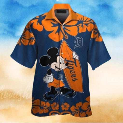 Mickey Mouse Hibiscus Flower Detroit Tigers Hawaiian Shirt