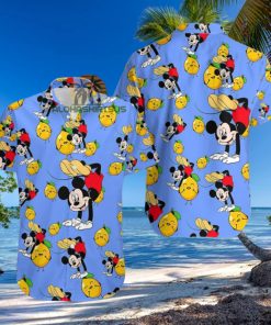 Mickey Mouse Hip Hop Lemon Blue Western Hawaiian Shirt 1 Mickey Mouse Hip Hop Lemon Blue Western Hawaiian Shirt