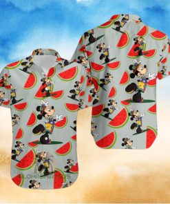 Mickey Mouse Hula Watermelon Grey 80S Hawaiian Shirt