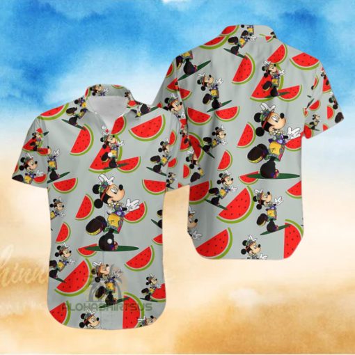 Mickey Mouse Hula Watermelon Grey 80S Hawaiian Shirt