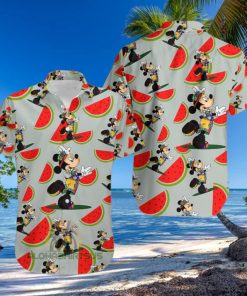 Mickey Mouse Hula Watermelon Grey 80S Hawaiian Shirt