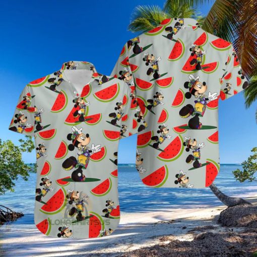 Mickey Mouse Hula Watermelon Grey 80S Hawaiian Shirt