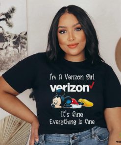 Mickey Mouse I’m A Verizon Girl It’s Fine Everything Is Fine Shirt