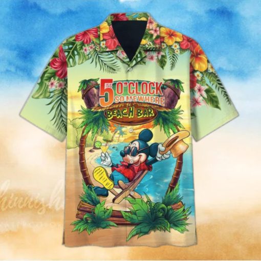 Mickey Mouse It’S 5 O’Clock Somewhere Beach Bar Hawaiian Shirt