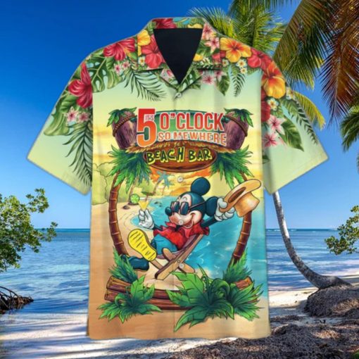 Mickey Mouse It’S 5 O’Clock Somewhere Beach Bar Hawaiian Shirt