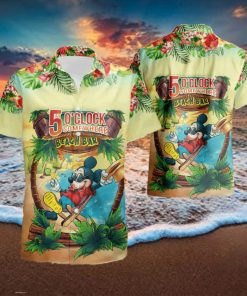 Mickey Mouse Its 5 O27Clock Somewhere Beach Bar Short Sleeve Aloha Hawaiian Shirt
