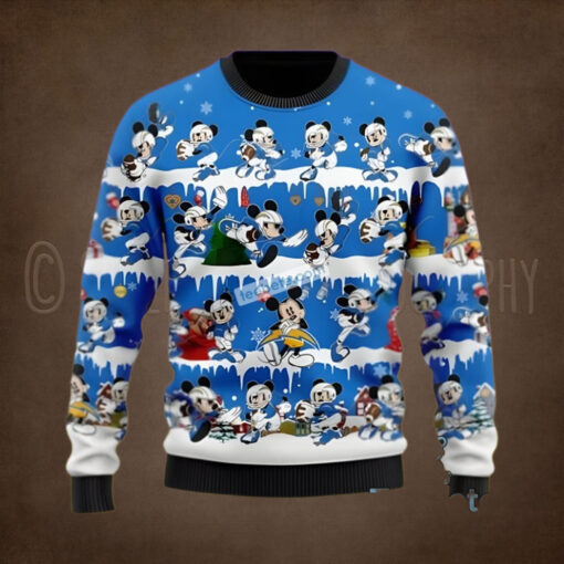 Mickey Mouse Los Angeles Chargers Blue White Plus Size Ugly Christmas Sweater